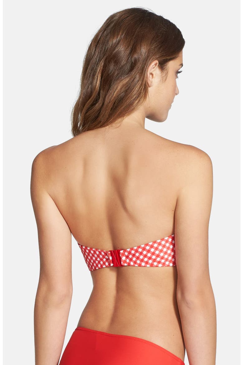 'Tootsie' Underwire Bandeau Bikini Top, Alternate, color, POPPY CHECK