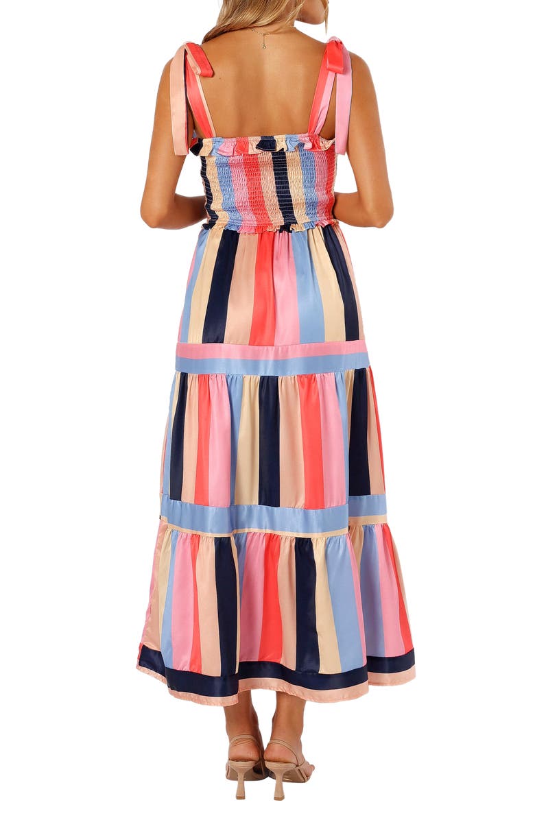 Petal & Pup Cobella Pritn Tie Strap Satin Maxi Dress, Alternate, color,