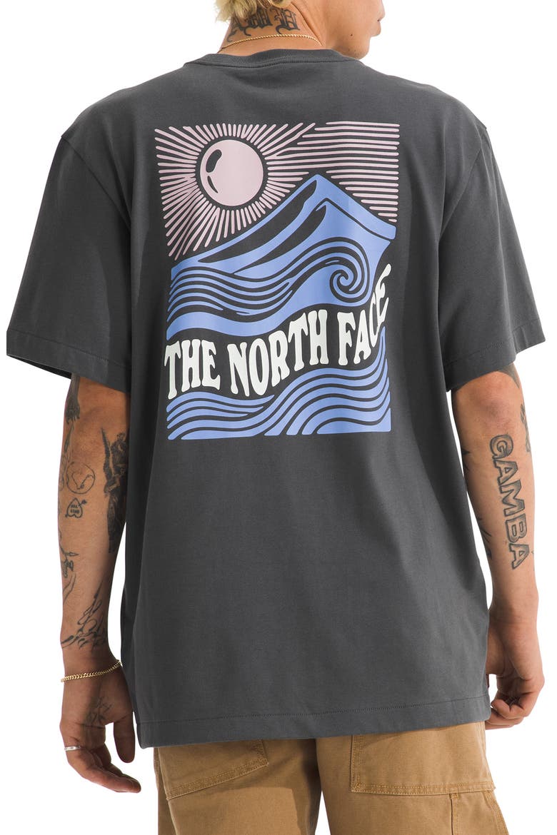 Mountain Escape Oversize Cotton Graphic T-Shirt, Alternate, color, ANTHRACITE GREY