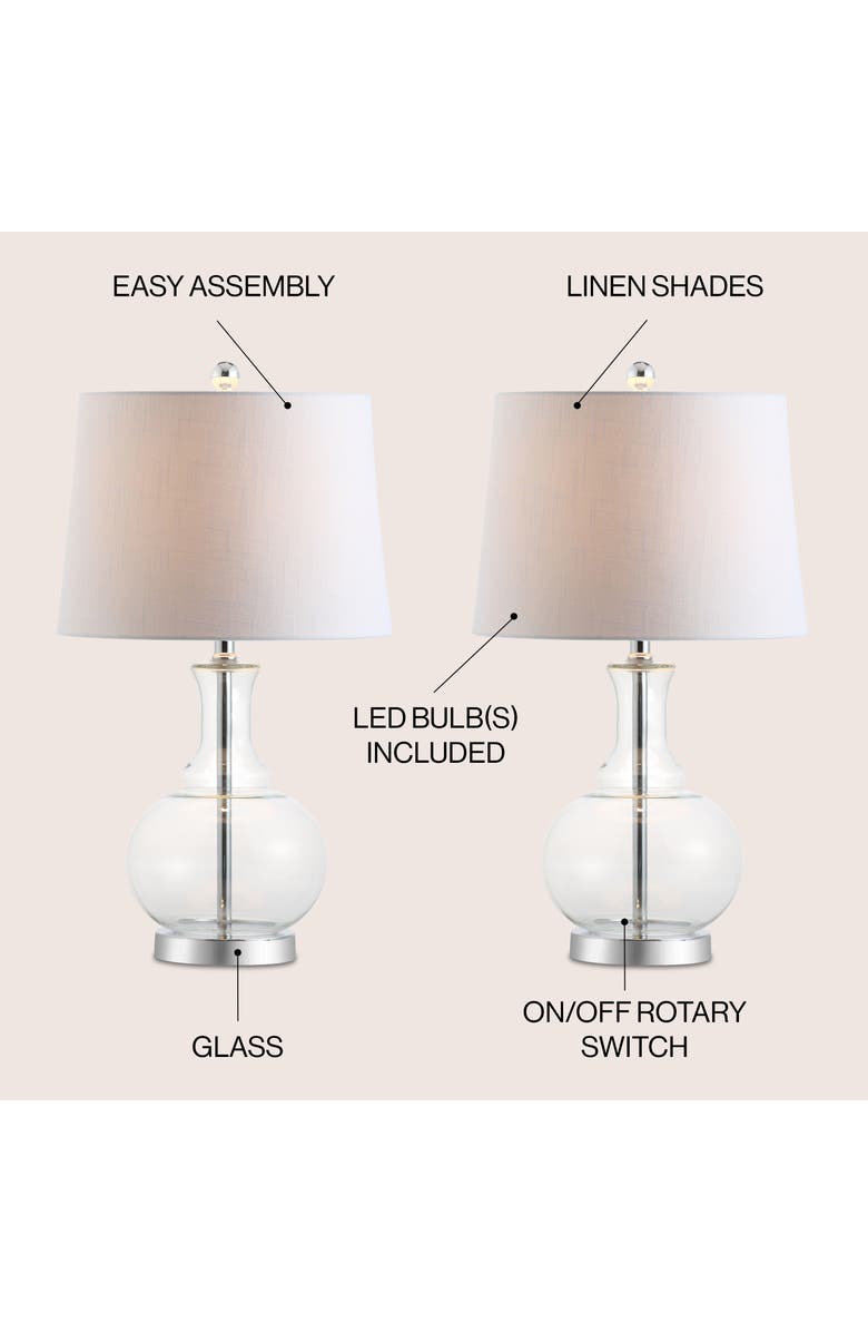 JONATHAN Y Lavelle 25" Glass LED Table Lamp, Alternate, color, Clear