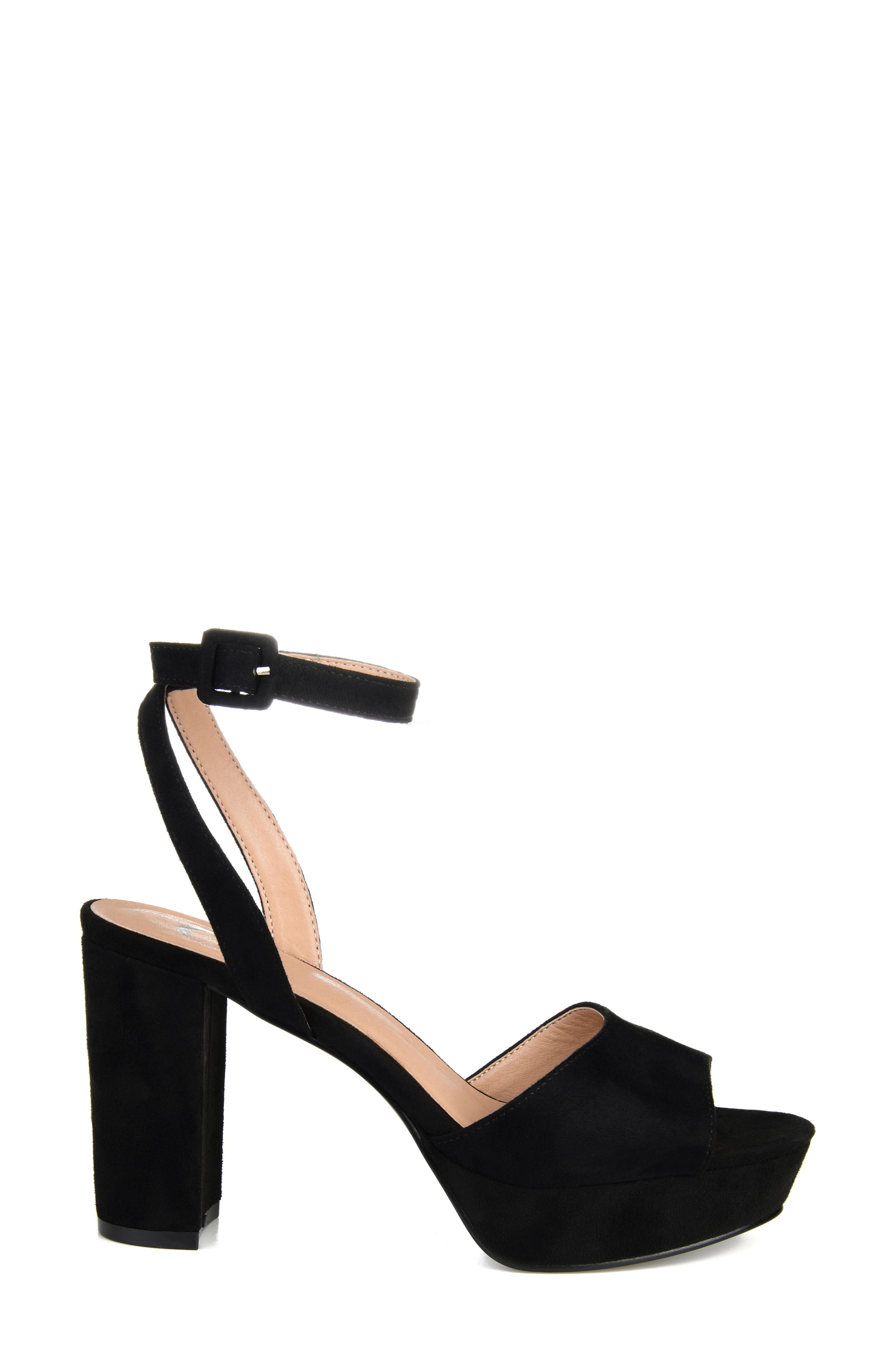 Journee Collection Nairri Platform Sandal - Wide Width, Alternate, color, Black