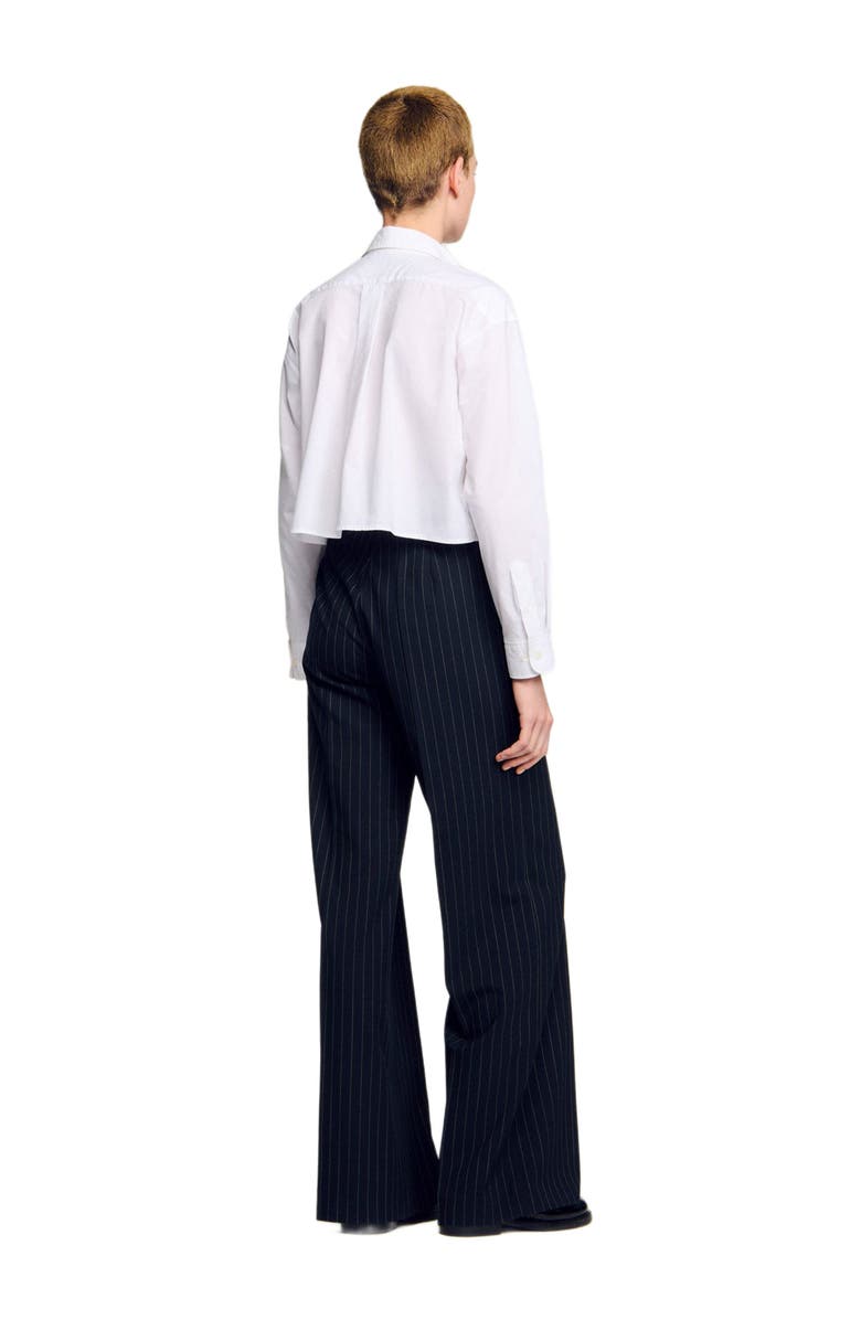 SANDRO Chalk-striped trousers, Alternate, color, Black