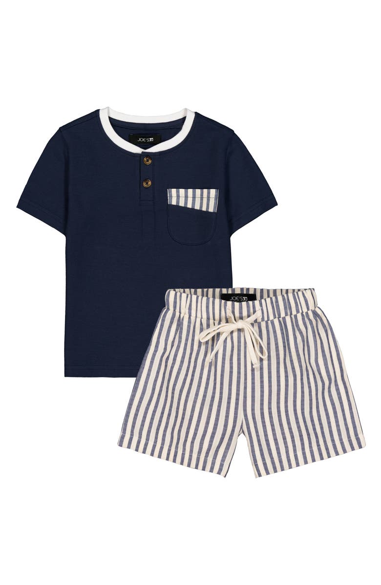 Joe's Jeans Henley & Shorts Set, Main, color, Dark Navy