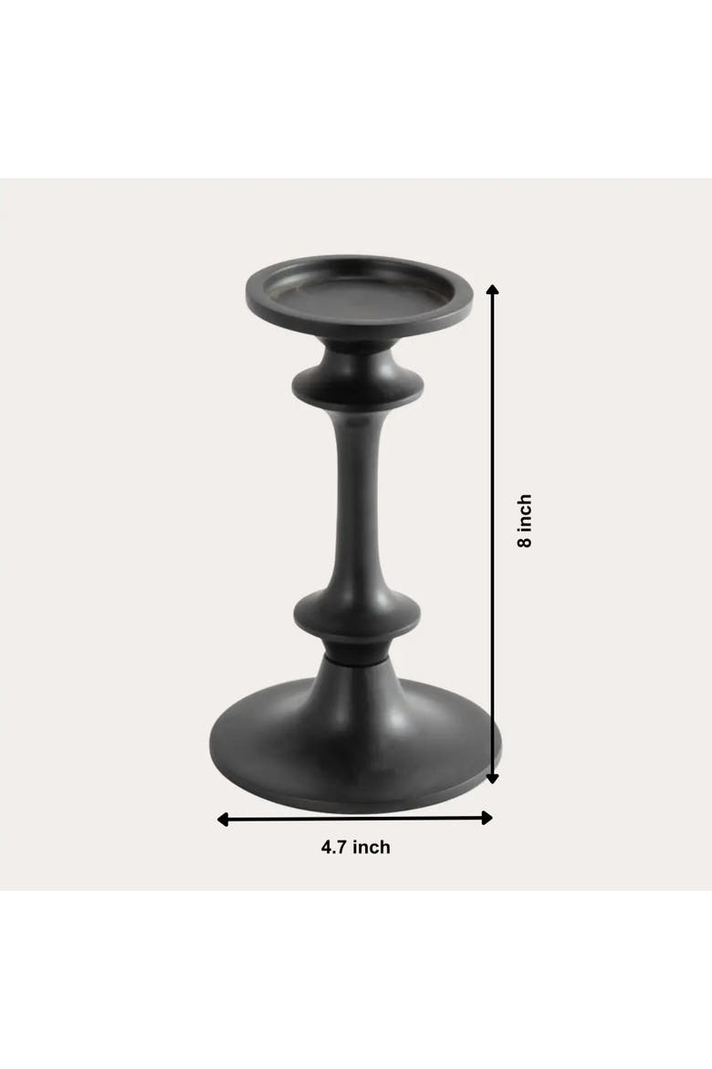 Modern Aluminum Candle Holder, Alternate, color, Black