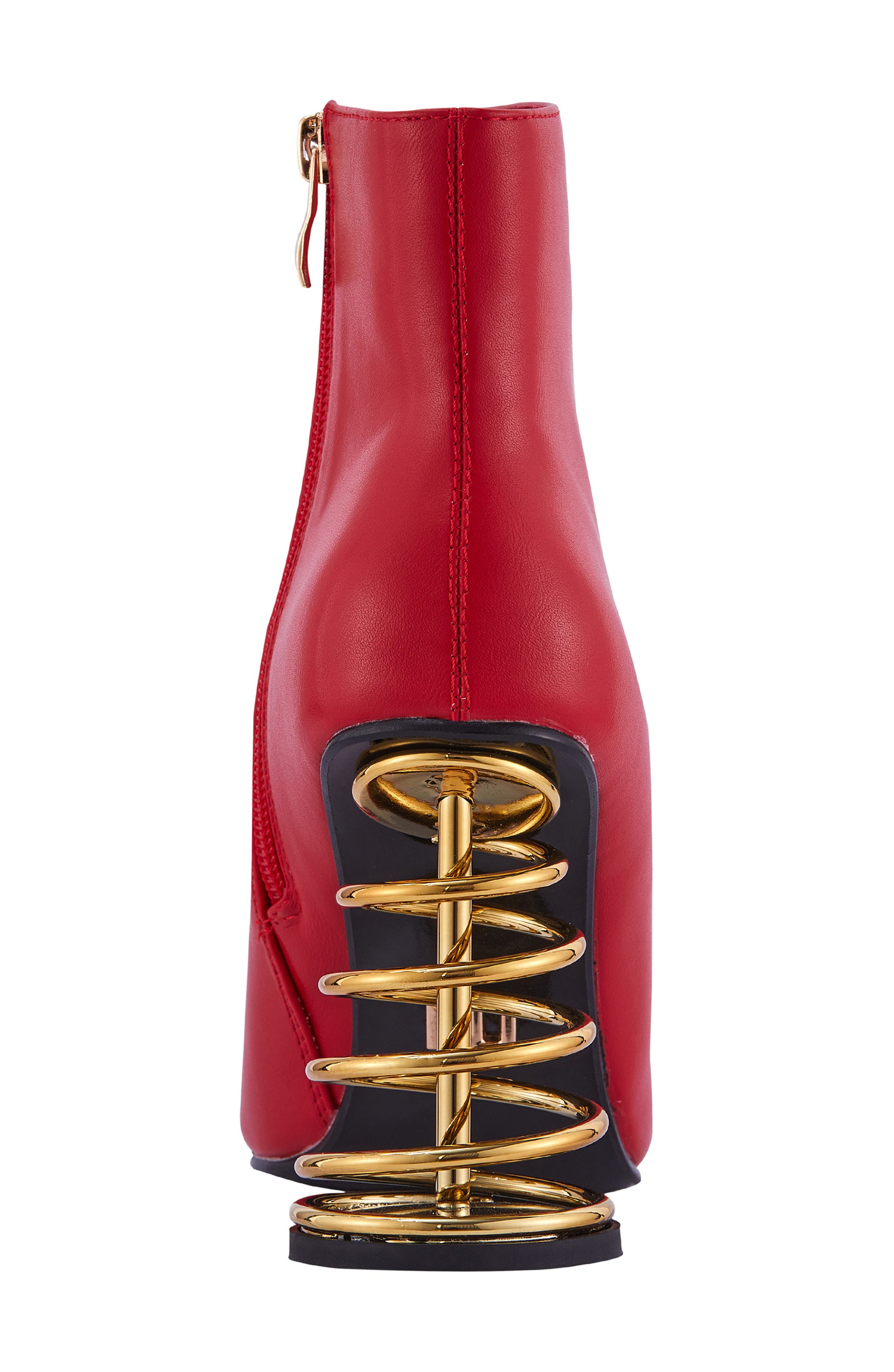 Slinky Coiled Heel Boot, Alternate, color, RED