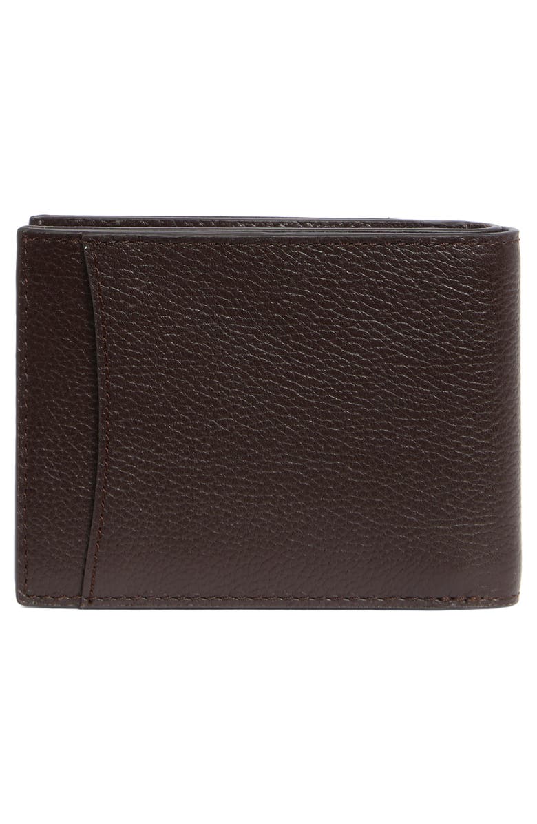 Johnston & Murphy Pebbled Leather Bifold Wallet, Alternate, color, Dark Brown