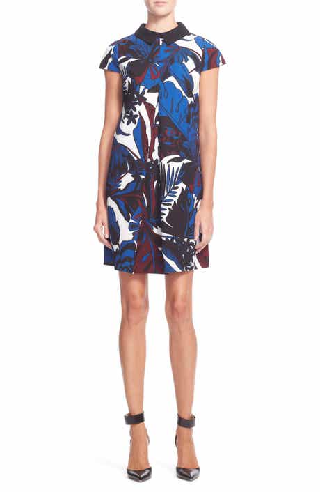 Ted Baker London 'Avanna' Woodblock Leaf Print Shift Dress
