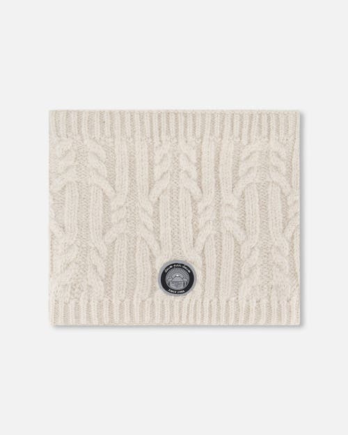 Deux Par Deux Kids Gender Inclusive Lined Winter Neckwarmer In White