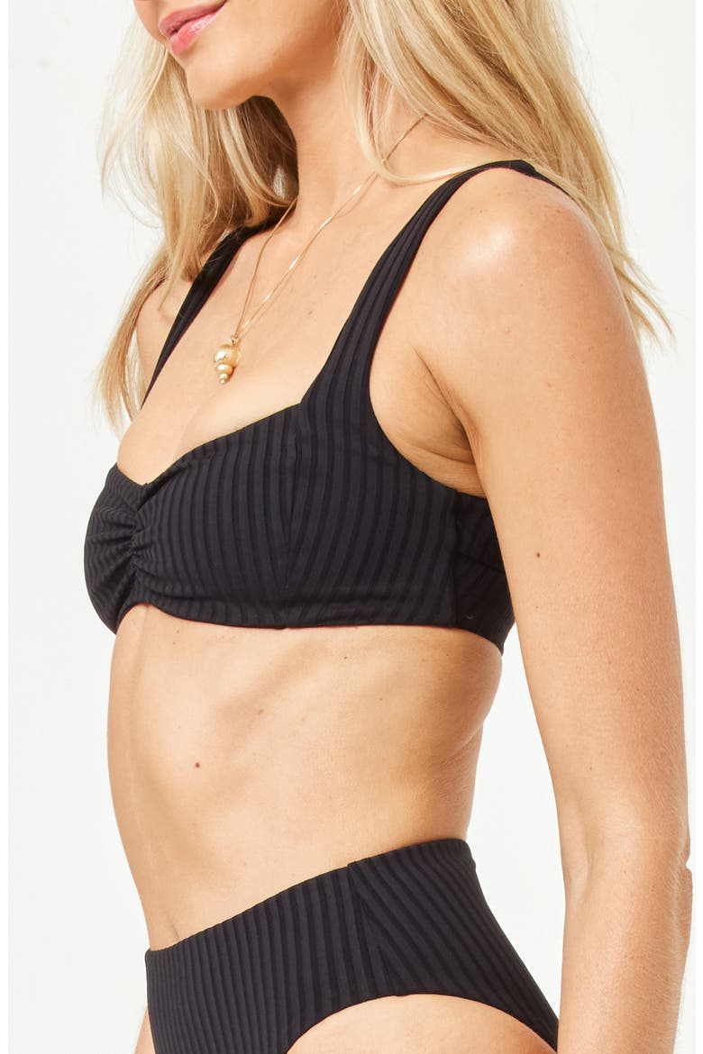 Effie Cutout Bikini Top, Alternate, color, BLACK