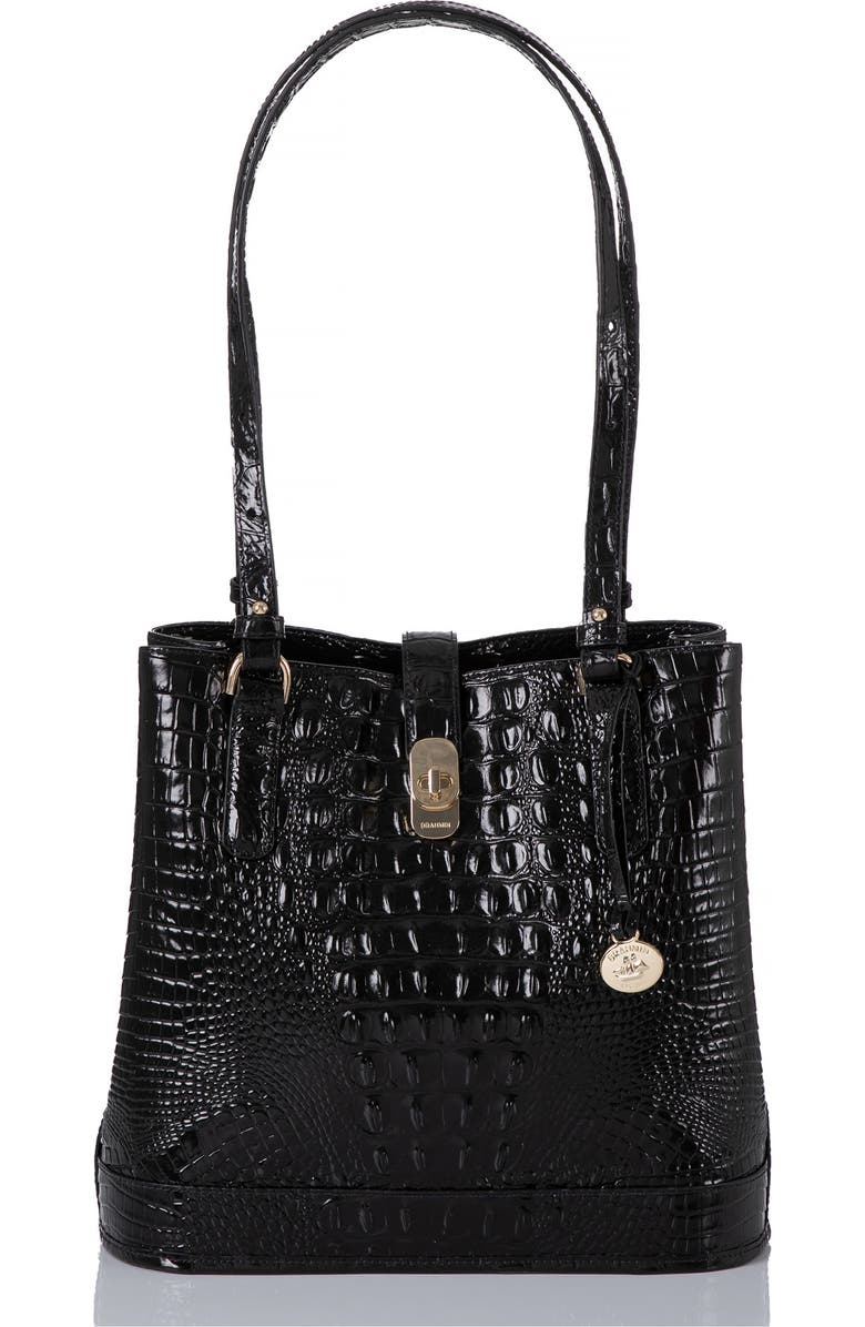 Brahmin Fiora Croc Embossed Leather Shoulder Bag, Main, color,