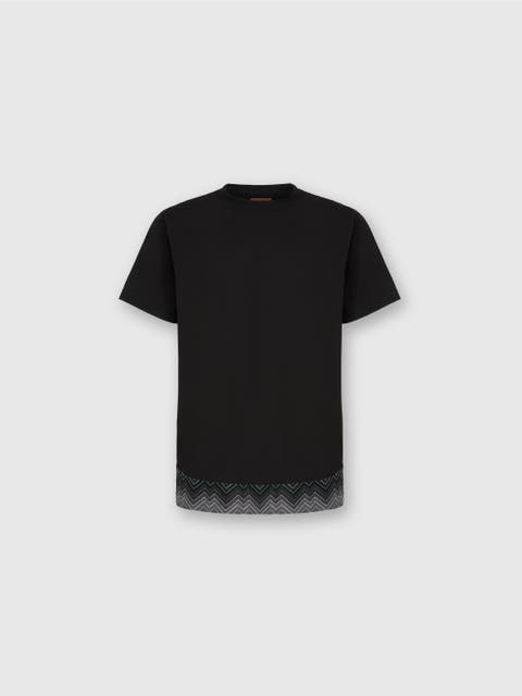 Short Sleeve T-shirt With Irregular Zigzag Insert