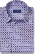 David Donahue Geometric Print Sport Shirt