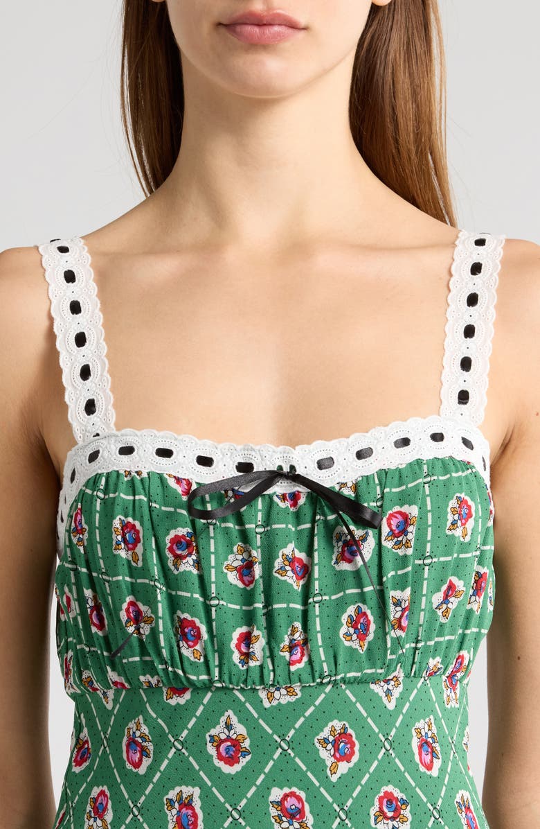 WAYF Magnolia Sleeveless Midi Dress, Alternate, color, Green Scarf