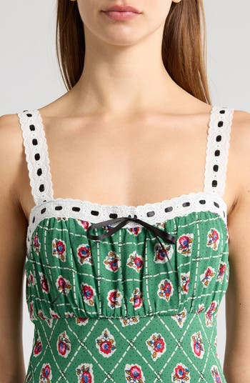 Eden Print Sleeveless Linen Blend Minidress