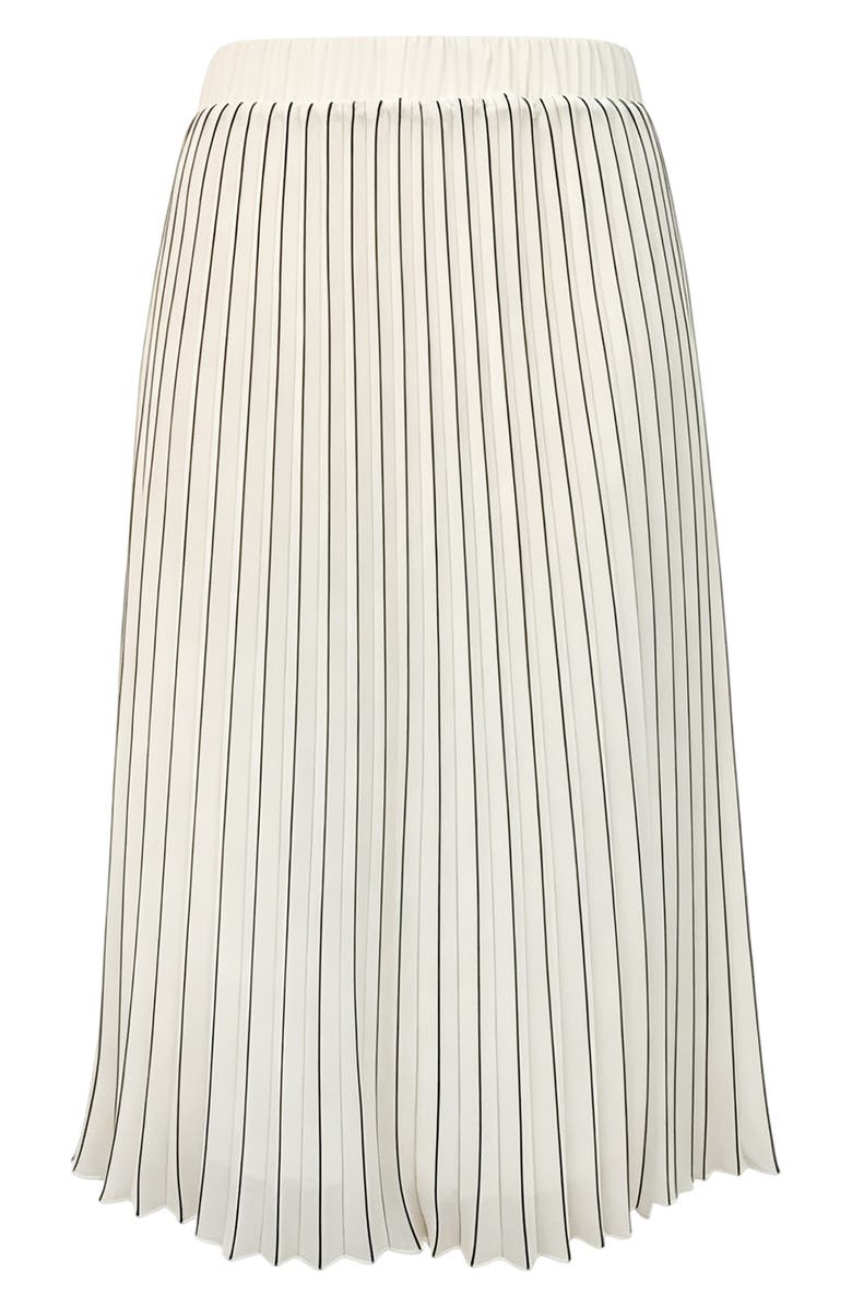 WDNY Tipped Pleated Skirt, Main, color, White W/ Black