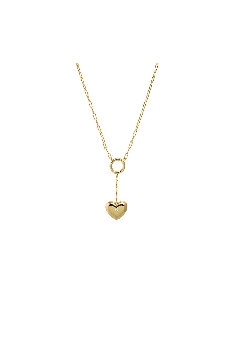 BY ADINA EDEN CZ Bubble Heart Drop Lariat Necklace, Main, color, 