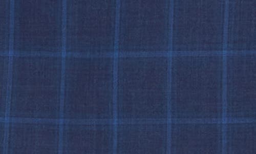Shop English Laundry Plaid Blue Wool Blend Suit In Navy