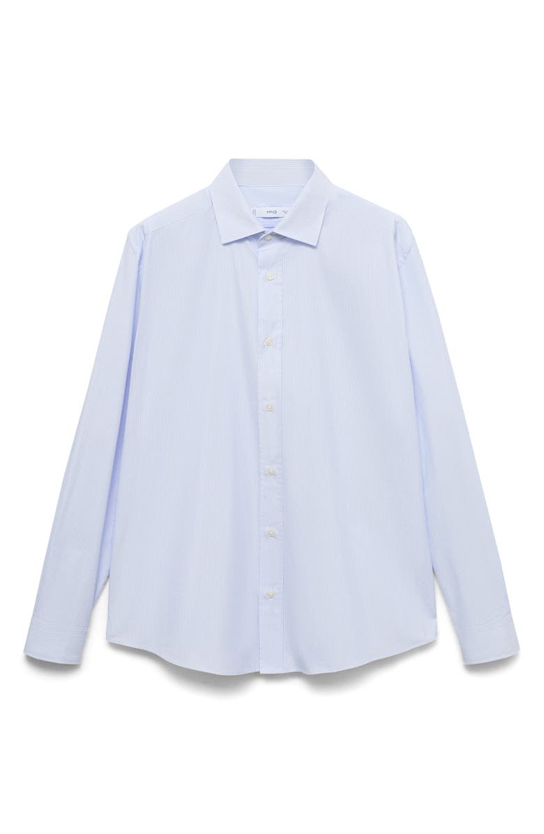 MANGO Regular Fit Stripe Cotton Button-Up Shirt, Alternate, color, White
