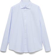 MANGO Regular Fit Stripe Cotton Button-Up Shirt