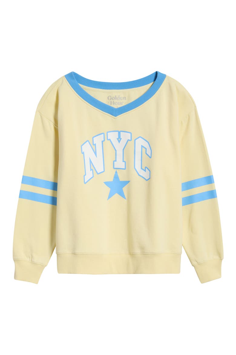 NYC Star Sweatshirt, Alternate, color, PASTEL YELLOW
