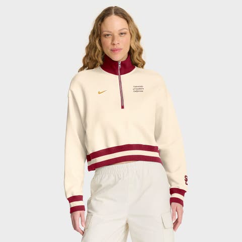Women's Nike Tan USC Trojans Legacy Half-Zip Sweatshirt