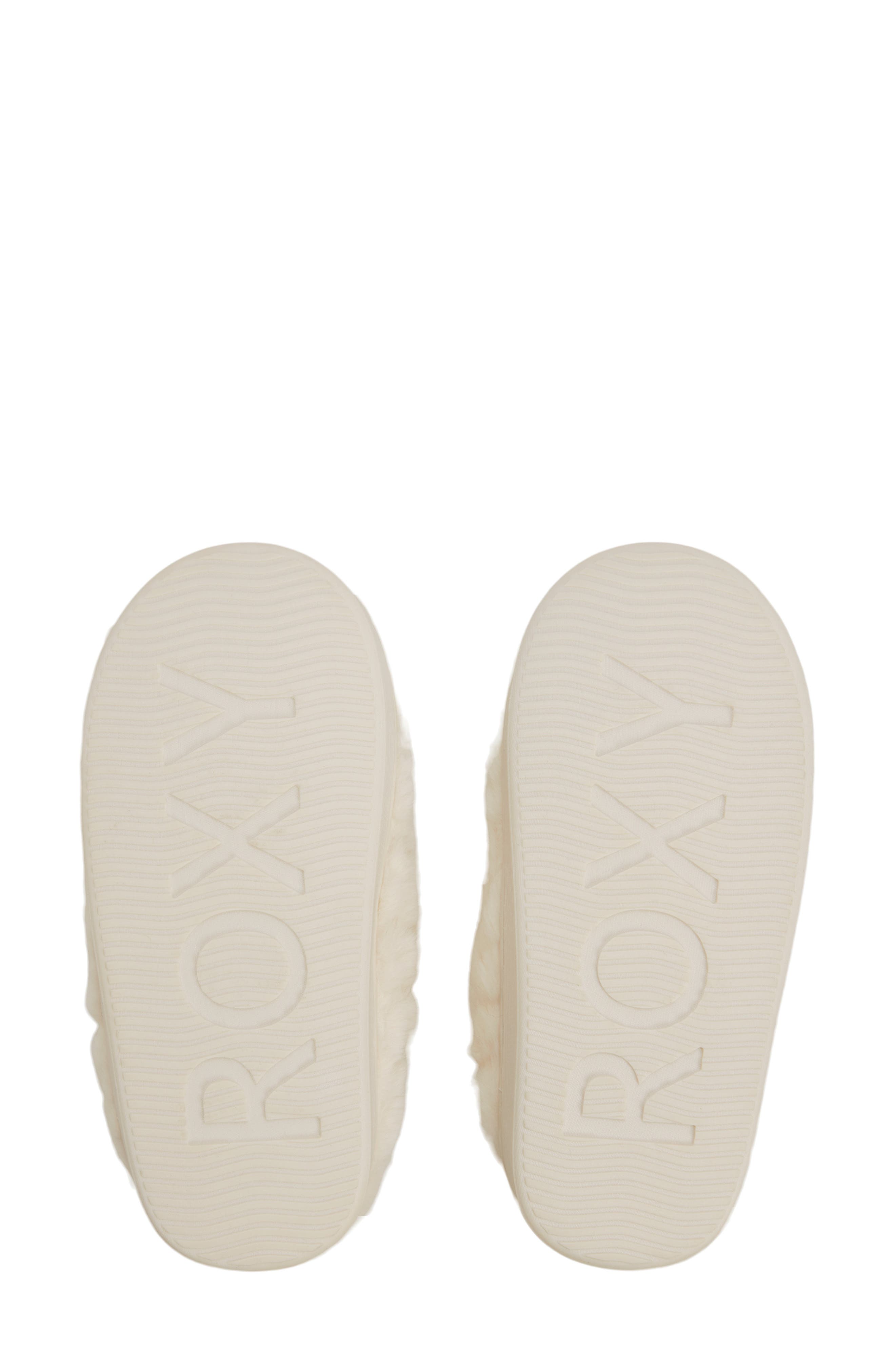 Roxy Bae Faux Fur Slipper, Alternate, color, Cream