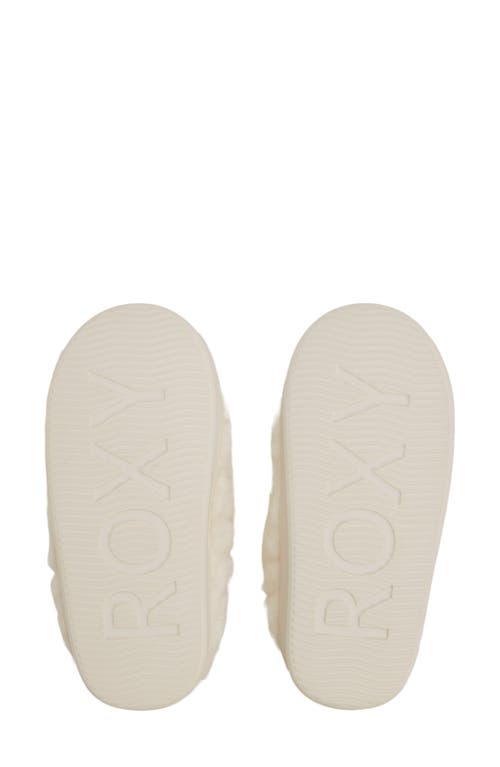 Roxy Bae Faux Fur Slipper In White