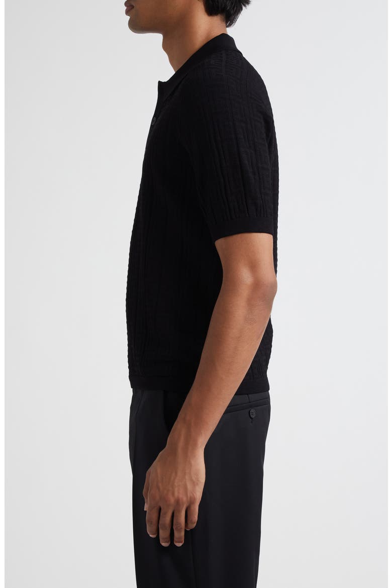 Monogarm Jacqurd Polo Sweater, Alternate, color, 0PA BLACK