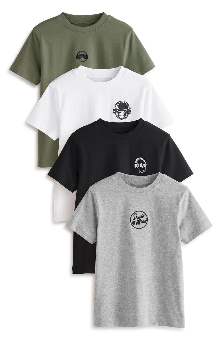 NEXT Kids' Skate Assorted 4-Pack Cotton T-Shirts, Main, color,