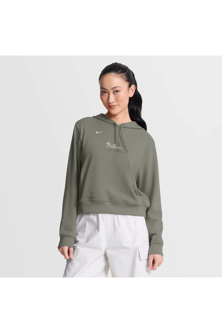 Women's Nike Olive Philadelphia Phillies One Tri-Blend Dri-FIT Hoodie, Main, color, Olive