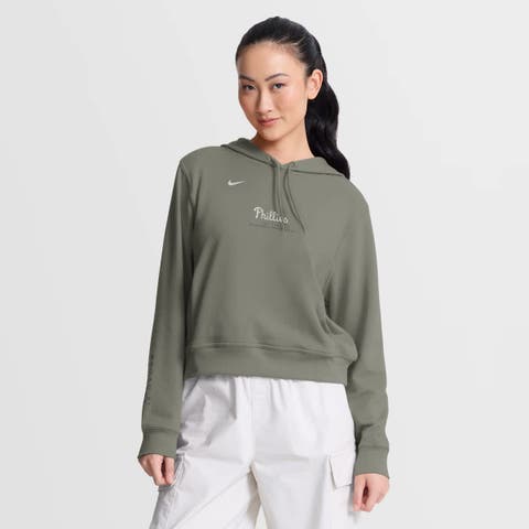 Women's Nike Olive Philadelphia Phillies One Tri-Blend Dri-FIT Hoodie