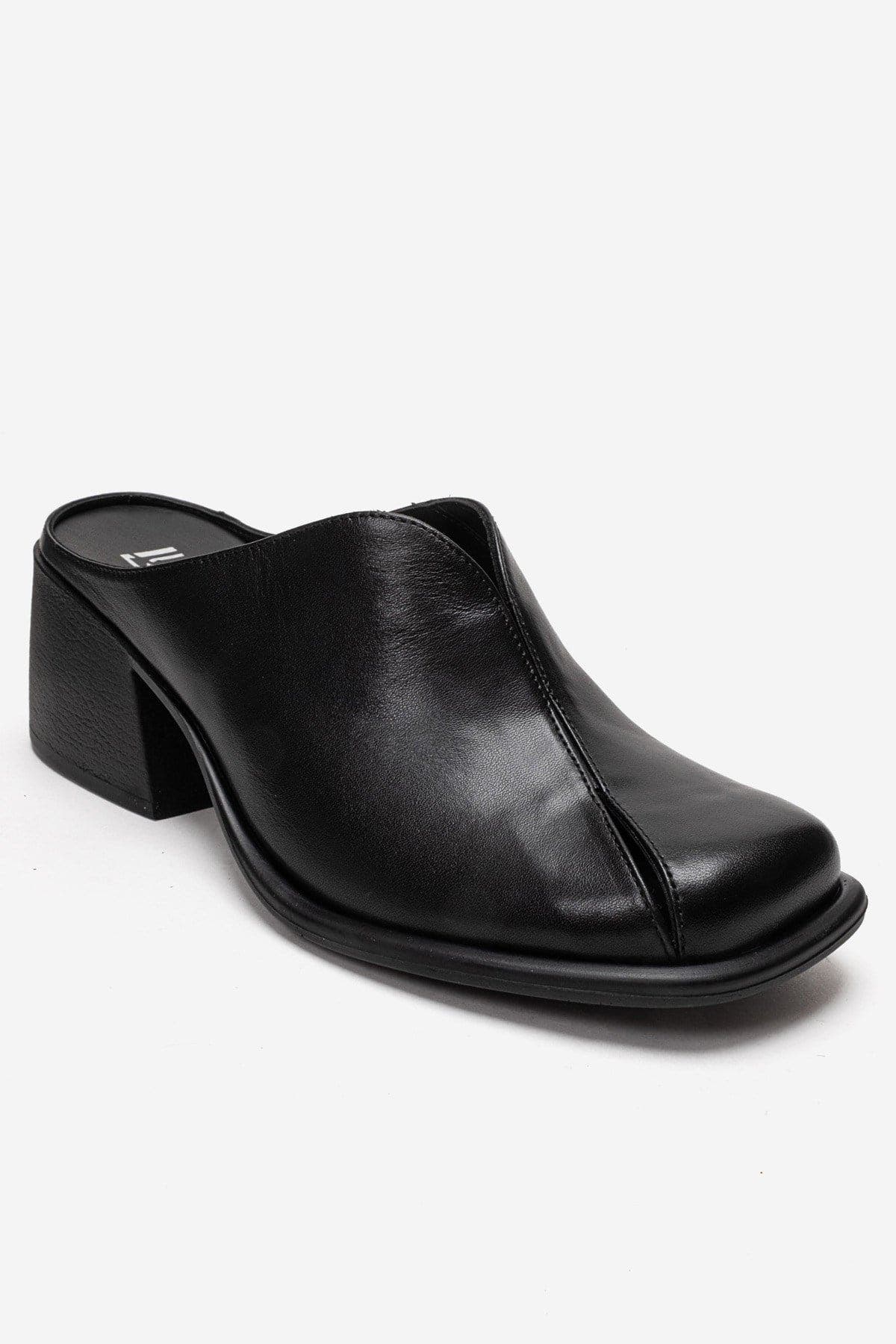 Forever & Always Shoes Ardent Leather Block Heel Mule, Alternate, color, Black