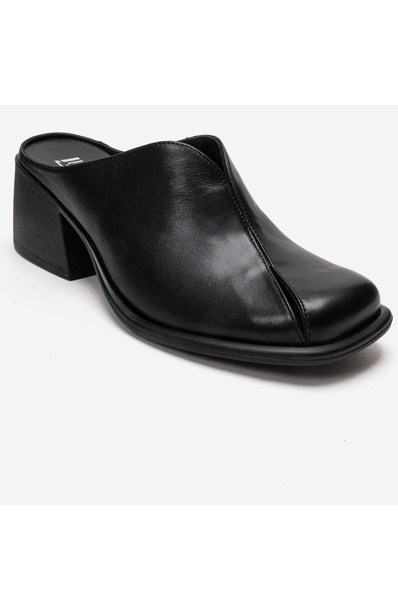 Forever & Always Shoes Ardent Leather Block Heel Mule, Alternate, color, Black