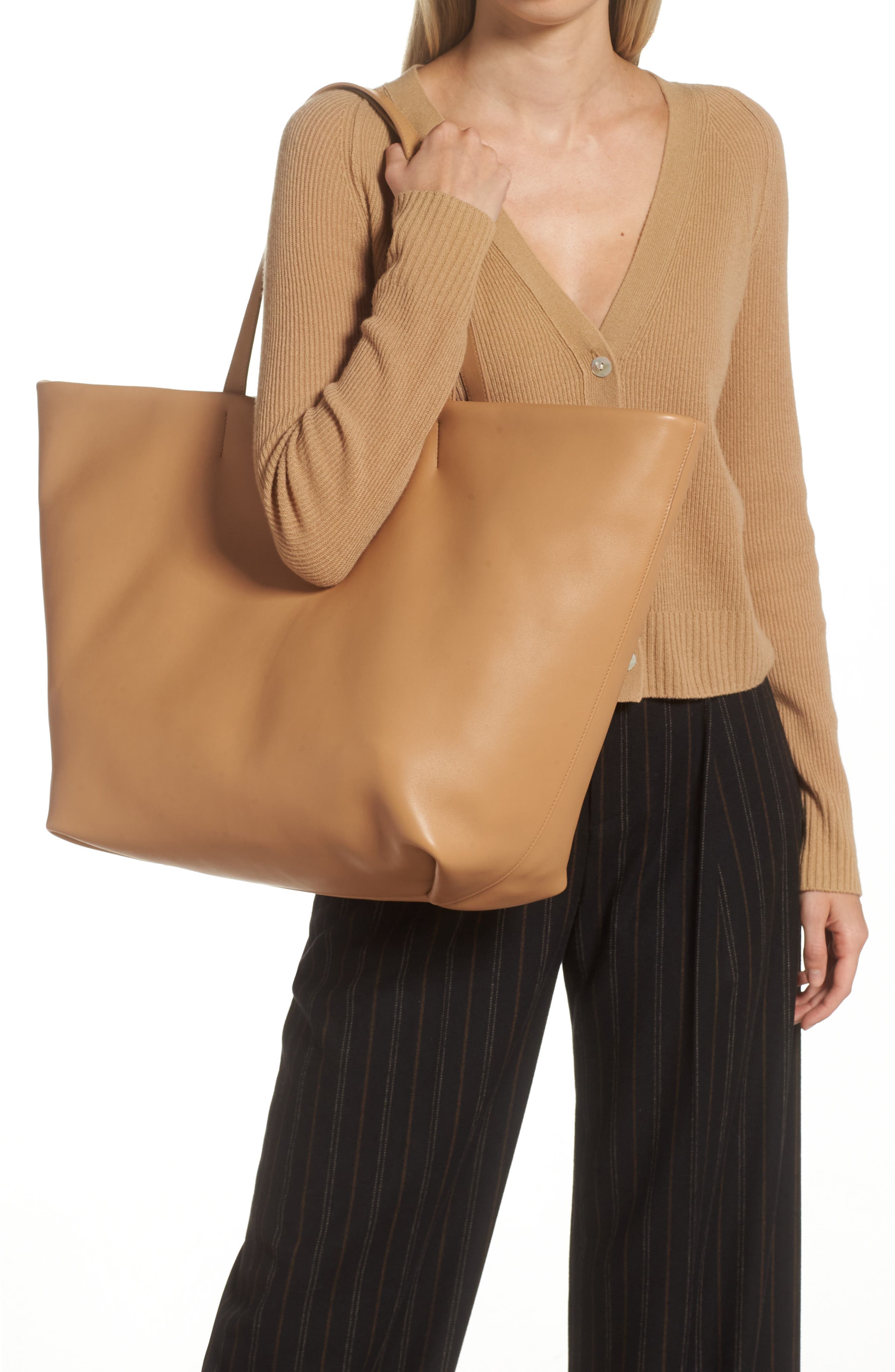 Brunello Cucinelli Grande Leather Shopper, Alternate, color, 