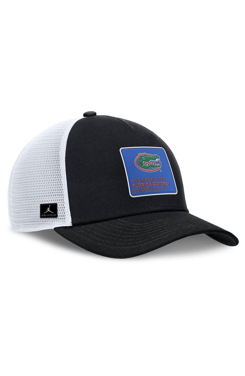 Jordan Brand Men's Jordan Brand Black/White Florida Gators 2025 On-Field Rise Engineered Trucker Adjustable Hat, Alternate, color,