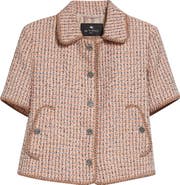 Etro Short Sleeve Crop Tweed Jacket