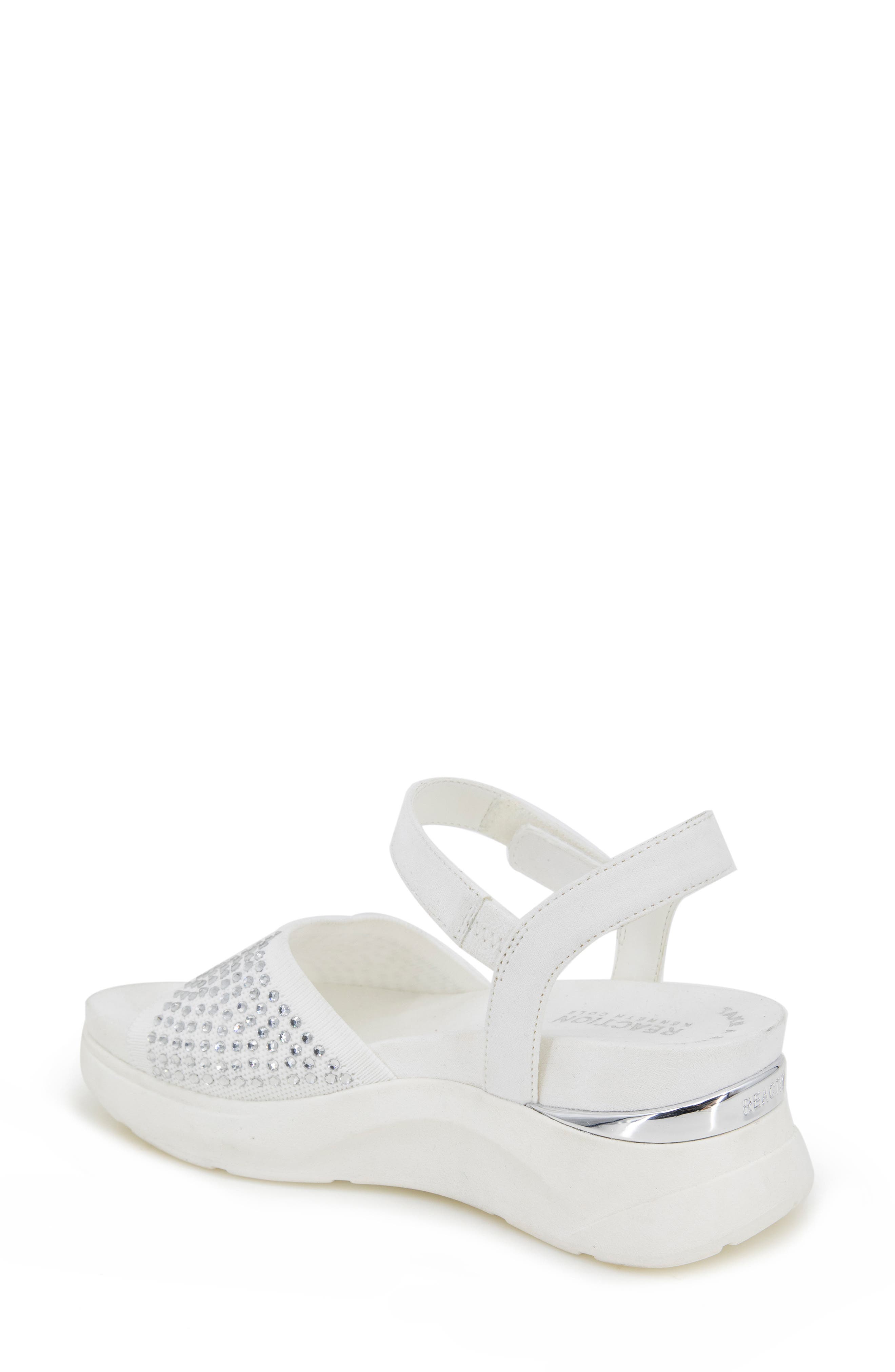 Reaction Kenneth Cole Hera Crystal Platform Sandal, Alternate, color, White Jewel