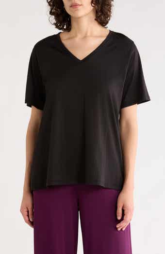 V-Neck Organic Cotton Knit T-Shirt