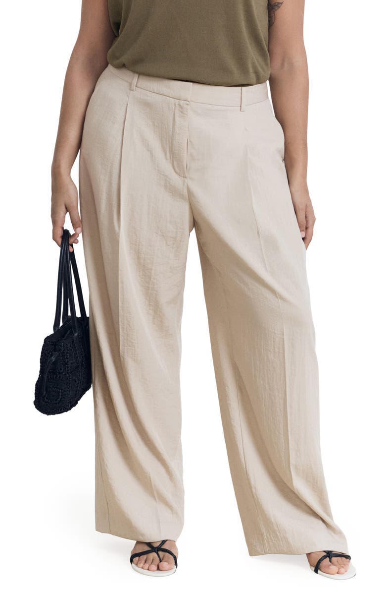 MANGO Carla Wide Leg Pants, Main, color, Light/ Pastel Grey
