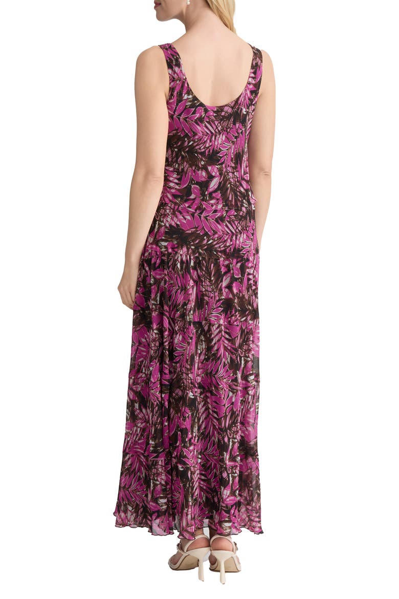 Print Sleeveless Tiered Maxi Dress, Alternate, color, BRIGHT ORCHID MULTI