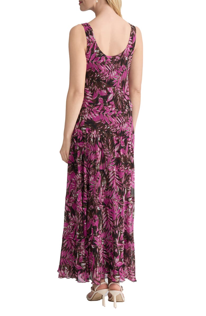 Jones New York Print Sleeveless Tiered Maxi Dress, Alternate, color, Bright Orchid Multi