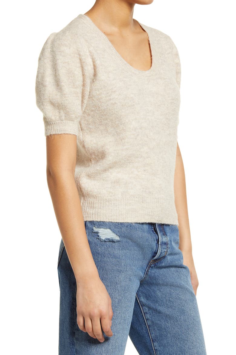 Lefile Puff Sleeve Sweater, Alternate, color, BIRCH