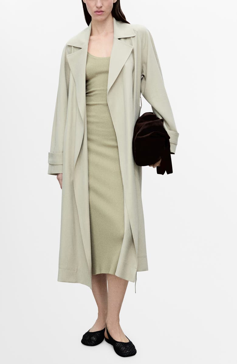 MANGO Long Sleeve Rib Midi Dress, Alternate, color,