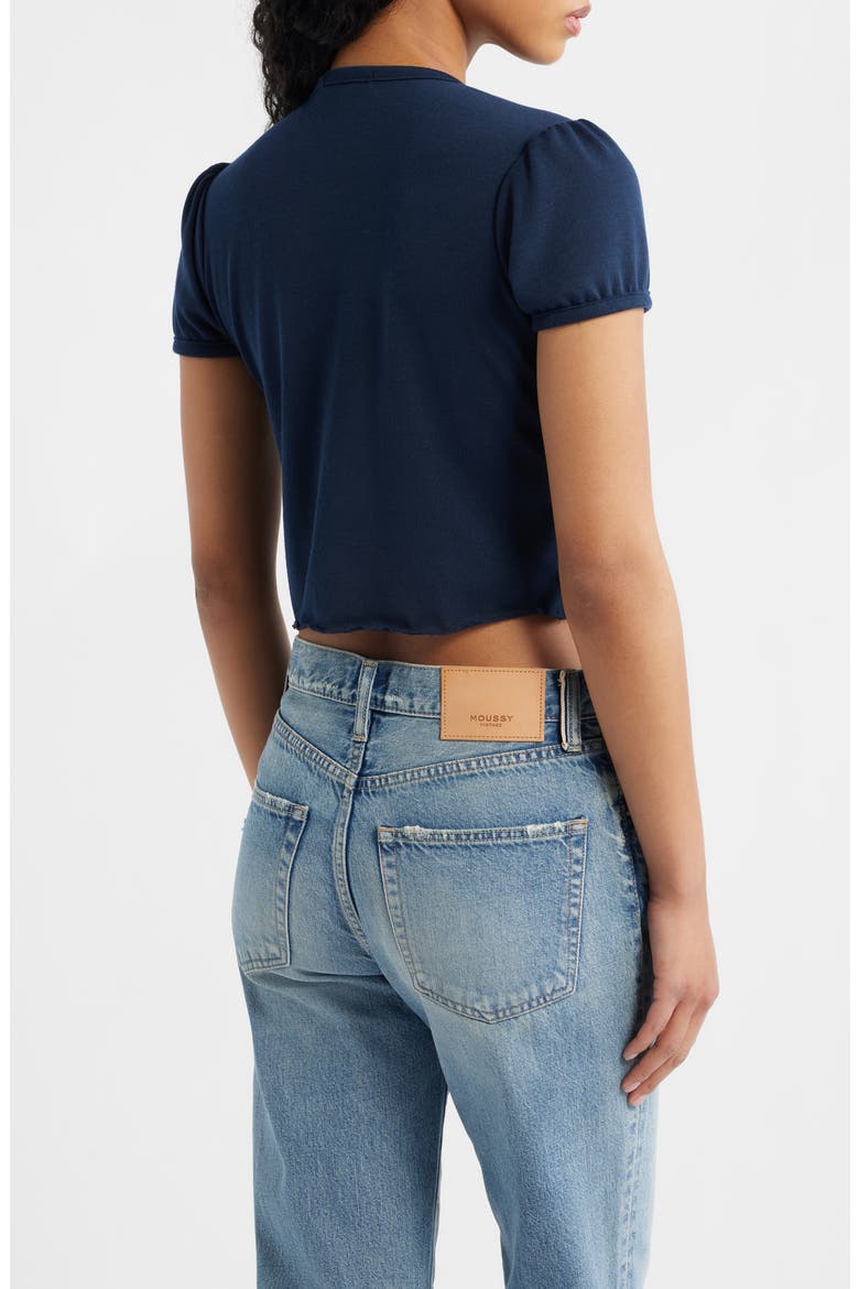 The Boni Short Sleeve Button-Up Top, Alternate, color, NAVY
