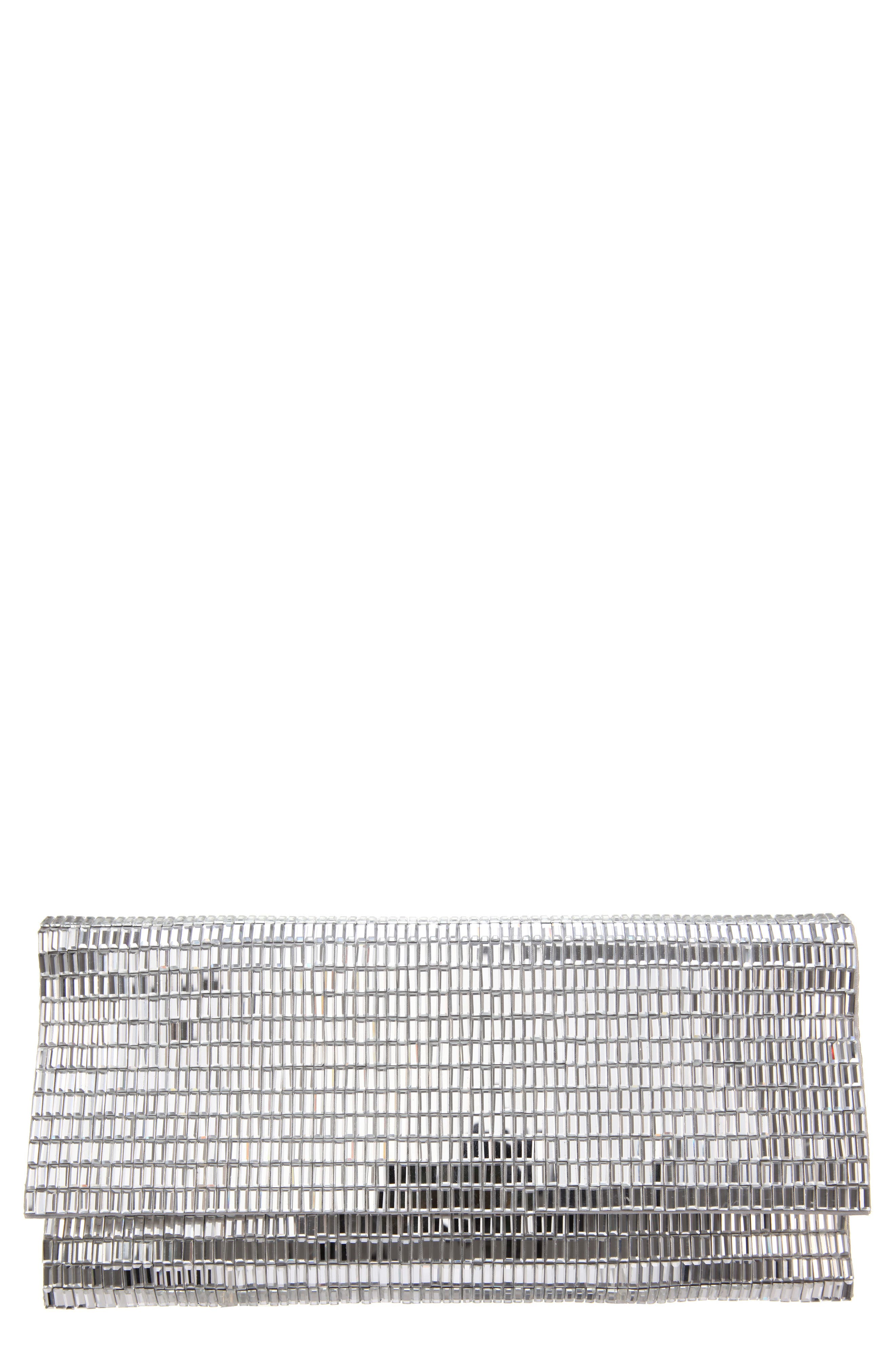 Nina Crystal Foldover Clutch, Main, color, 