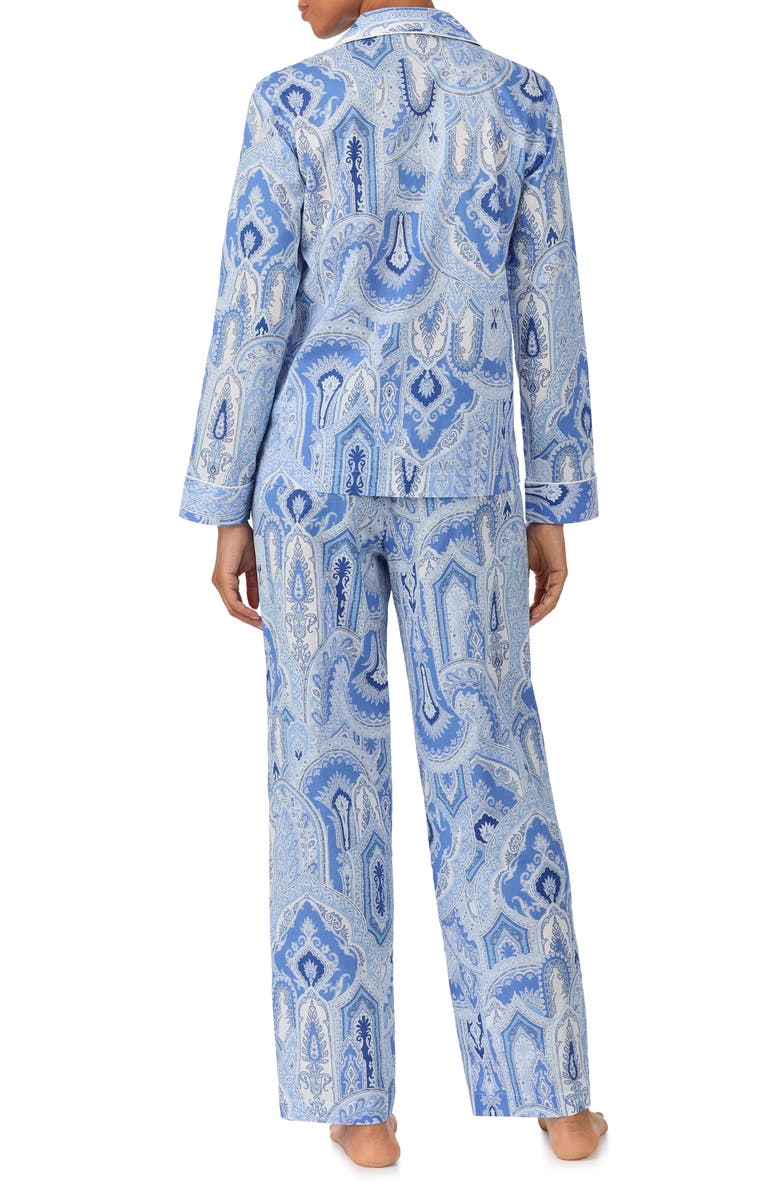 Lauren Ralph Lauren Paisley Cotton Blend Pajamas, Alternate, color, Blue Paisley