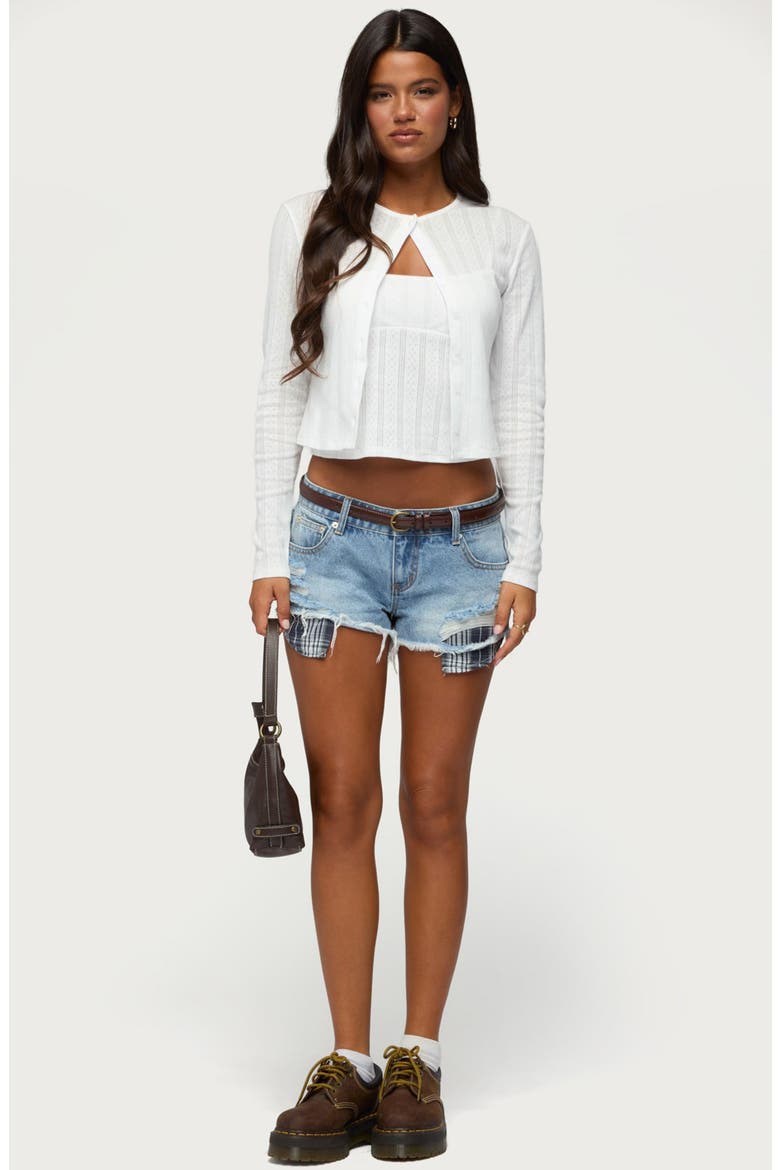 Adie Pointelle Cardigan, Alternate, color, WHITE