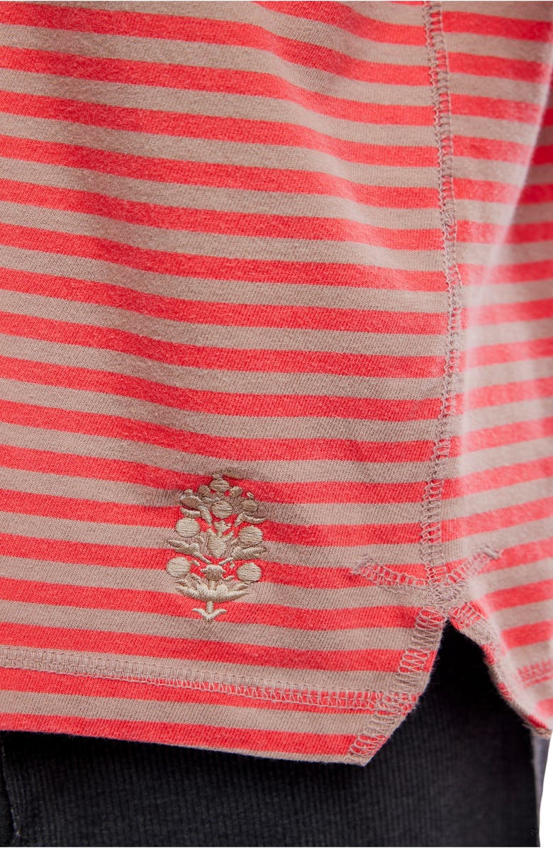 Free People FP Movement Stripe Raglan Sleeve Cotton Top, Alternate, color, Sailor Stripe Sand