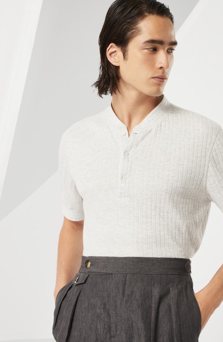 Brunello Cucinelli Henley collar T-shirt, Alternate, color, 