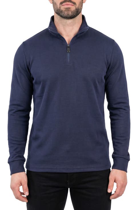 Mercerized Cotton Quarter Zip Pullover